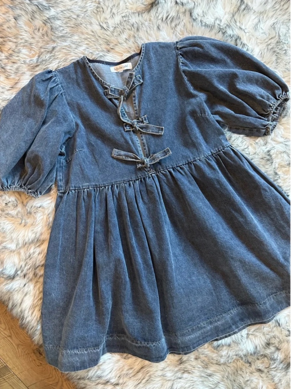 Ganni style denim min dress
